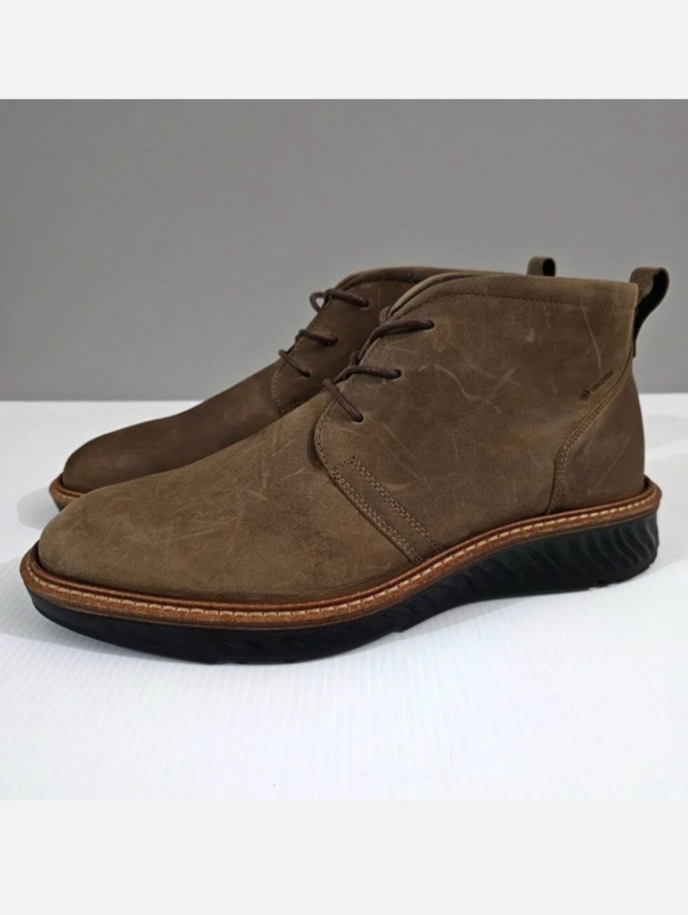 Ecco St.1 Hybrid Chukka Boot Mens EU 39 Brown Leather Waterproof Comfort NEW